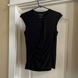 Athleta Black Pacifica Swim Tank XS 1/2 Zip Front w/ Ruching